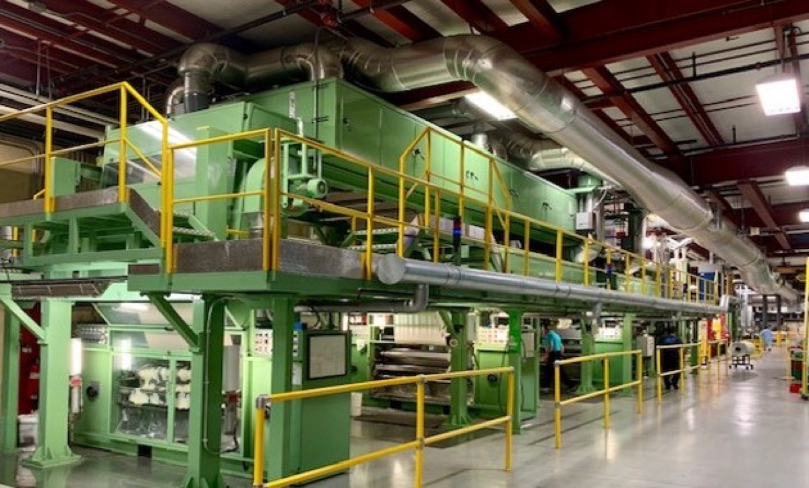 Wide shot of a converting line performing a finishing operation
